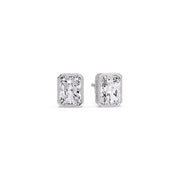 Minimalist Radiant Diamond Bezel Studs